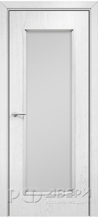Межкомнатная дверь Турин ПО (Эмаль белая/Патина серебро/Сатинат белый)