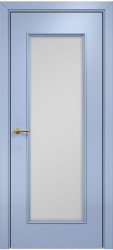 Межкомнатная дверь Турин ПО (Эмаль голубая МДФ/Сатинат белый)