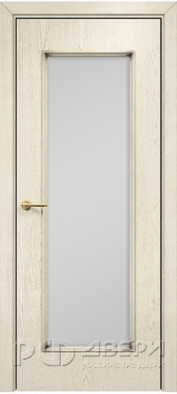 Межкомнатная дверь Турин ПО (Эмаль слоновая кость/Патина коричневая/Сатинат белый)