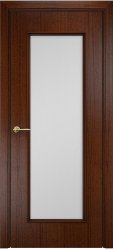 Межкомнатная дверь Турин Остекленная (Красное дерево/Сатинат белый) 