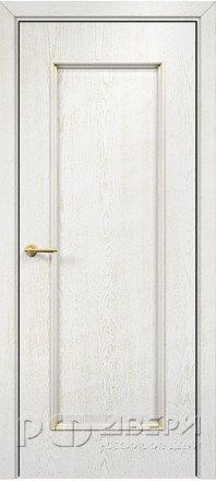 Межкомнатная дверь Турин ПГ (Эмаль белая/Патина золото)