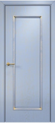 Межкомнатная дверь Турин ПГ (Эмаль голубая/Патина золото)