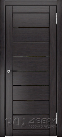 Межкомнатная дверь ЛУ-7 (Венге/Чёрное стекло)