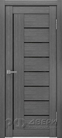 Межкомнатная дверь ЛУ-17 (Серый/лакобель черный)