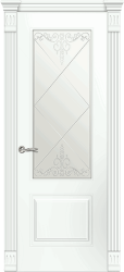 Межкомнатная дверь Вероник (Эмаль RAL 9003/Белый Витраж)