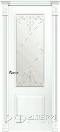 Межкомнатная дверь Вероник (Эмаль RAL 9003/Белый Витраж)