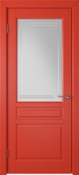 Межкомнатная дверь Stockholm ПО (Enamel red/Crystal cloud)
