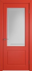 Межкомнатная дверь Dorren ПО (Enamel red/Crystal cloud)
