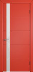 Межкомнатная дверь Trivia ПО (Enamel red/White gloss)