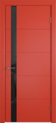 Межкомнатная дверь Trivia ПО (Enamel red/Black gloss)
