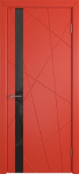 Межкомнатная дверь Flitta ПО (Enamel red/Black gloss)