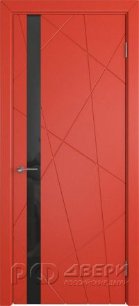 Межкомнатная дверь Flitta ПО (Enamel red/Black gloss)