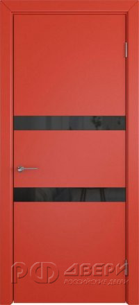 Межкомнатная дверь Niuta ПО (Enamel red/Black gloss)