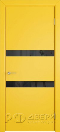 Межкомнатная дверь Niuta ПО (Yellow enamel/Black gloss)