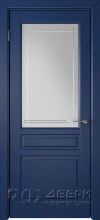 Межкомнатная дверь Stockholm ПО (Blue enamel/Crystal cloud)
