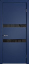Межкомнатная дверь Niuta ПО (Blue enamel/Black gloss)