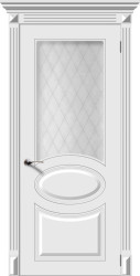 Межкомнатная дверь Джаз со стеклом (Белая Эмаль)