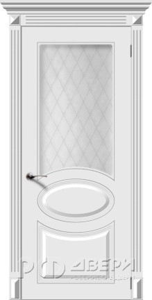 Межкомнатная дверь Джаз со стеклом (Белая Эмаль)