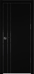 Межкомнатная дверь 42SMK (Черный матовый/Кромка хром)