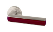 Ручка для межкомнатной двери Armadillo CUBE URB3 SN/Bordo-18 (Матовый никель/Бордовый)