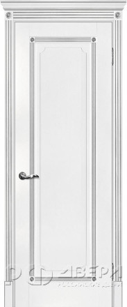 Межкомнатная дверь Флоренция-1 (Белый/Патина Серебро)