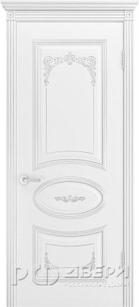 Межкомнатная дверь Ария Грэйс 2 ПГ (Белая эмаль/Патина серебро)