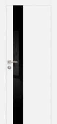 Межкомнатная дверь PX-10 AL кромка с 4-х ст. (Белый/Черный лакобель)