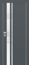 Межкомнатная дверь PX-16 AL кромка с 4-х ст. (Графит/Белоснежный лакобель)