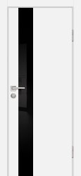 Межкомнатная дверь P-10 ПО кромка ABS с 2-х ст. (Белый/Черный лакобель)