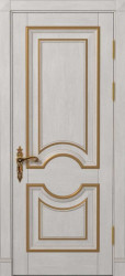 Дверь из массива ясеня Laura intero ПГ (Белый/Патина Золото)