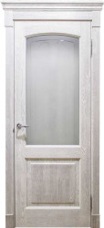 Дверь из массива дуба Classic ПО (Белёный дуб/Патина Серебро)