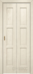 Складная дверь книжка Квадро ПГ (Слоновая кость/Патина коричневая)