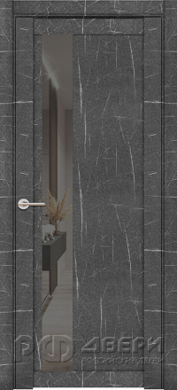 Межкомнатная дверь UniLine Loft 30004/1 ПО (Торос Графит/Серое зеркало)