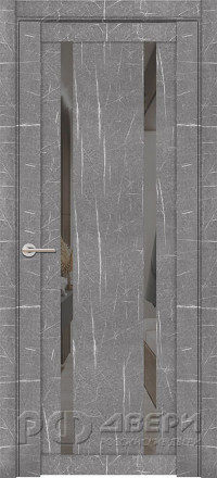 Межкомнатная дверь UniLine Loft 30006/1 ПО (Торос Серый/Серое зеркало)