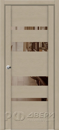 Межкомнатная дверь UniLine Soft touch 30013 ПО (Софт Кремовый/Бронзовое зеркало)