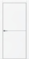 Межкомнатная дверь Tamburat Модель 4102 ПГ (Белый супермат/Металлическая кромка)