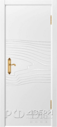 Межкомнатная дверь Гринвуд -2 (Эмаль белая/Патина серебро)