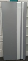 Межкомнатная дверь Скай-9 ПО (Серая эмаль/Белое лакобель)
