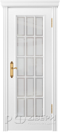 Межкомнатная дверь Криста-2 ПО (Эмаль белая/Светлое &quot;Рамка&quot;)