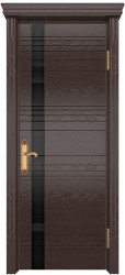 Межкомнатная дверь Лайн-1 ПО (Ясень венге/Черное)