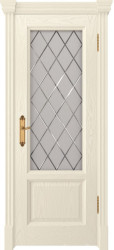 Межкомнатная дверь Онтарио-1 ФС ПО (Ясень жасмин/Белое гравировка "Англия")