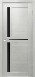 Межкомнатная дверь Z-1 ПО (Белая лиственница/Лакобель черный)