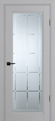 Межкомнатная дверь PSU-35 ПО (Агат/Сатинат с гравировкой)