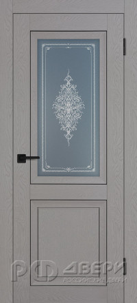 Межкомнатная дверь PST-27 ПО (Серый бархат/Сатинат графит закаленный)