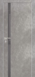 Межкомнатная дверь PX-8 AL молдинг кромка с 4-х ст. (Серый бетон/Серый лакобель)