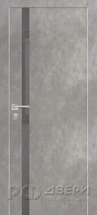Межкомнатная дверь PX-8 AL молдинг кромка с 4-х ст. (Серый бетон/Серый лакобель)