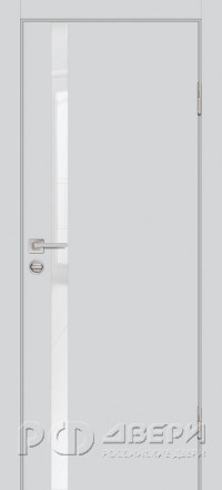 Межкомнатная дверь P-8 ПО молдинг кромка ABS с 2-х ст. (Агат/Белоснежный лакобель)