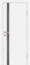 Межкомнатная дверь P-8 ПО молдинг кромка ABS с 2-х ст. (Белый/Серый лакобель)