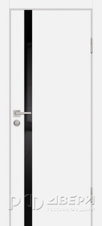 Межкомнатная дверь P-8 ПО молдинг кромка ABS с 2-х ст. (Белый/Черный лакобель)