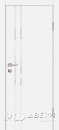 Межкомнатная дверь P-11 ПО молдинг кромка ABS с 2-х ст. (Белый/Белоснежный лакобель)